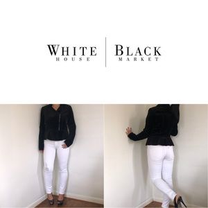 White House Black Market Velvet Moto Jacket